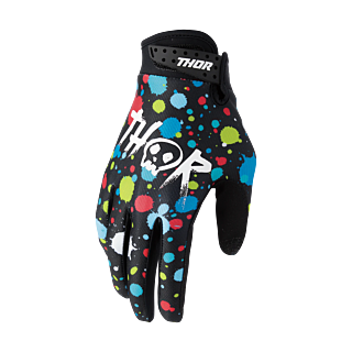 Thor Youth Motocross Gloves 2026 Launchmode Splat - Black