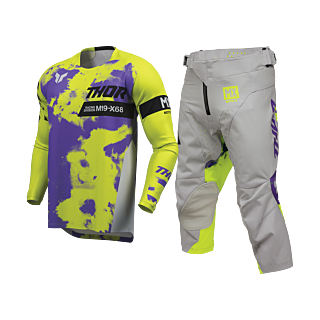 Thor Youth Motocross Gear 2026 Launchmode Bleach - Grey / Acid