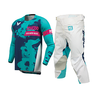 Thor Youth Motocross Gear 2026 Launchmode Bleach - White / Aqua