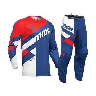 Thor Youth Motocross Gear Sector Checker - Navy / Red