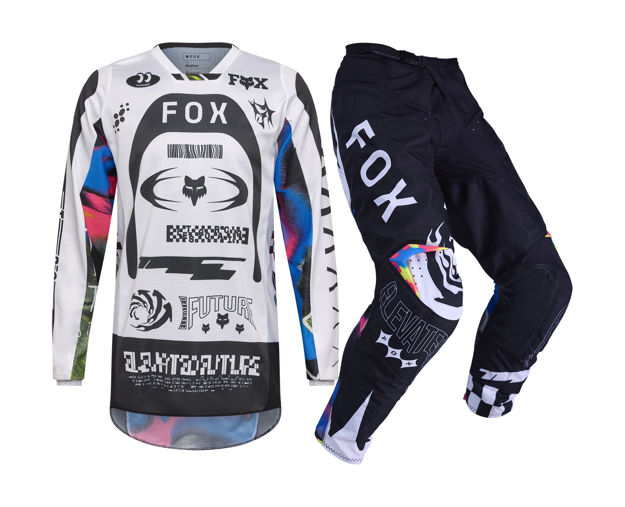 Fox Motocross Gear 2026 180 Image Cosmo - White / Black