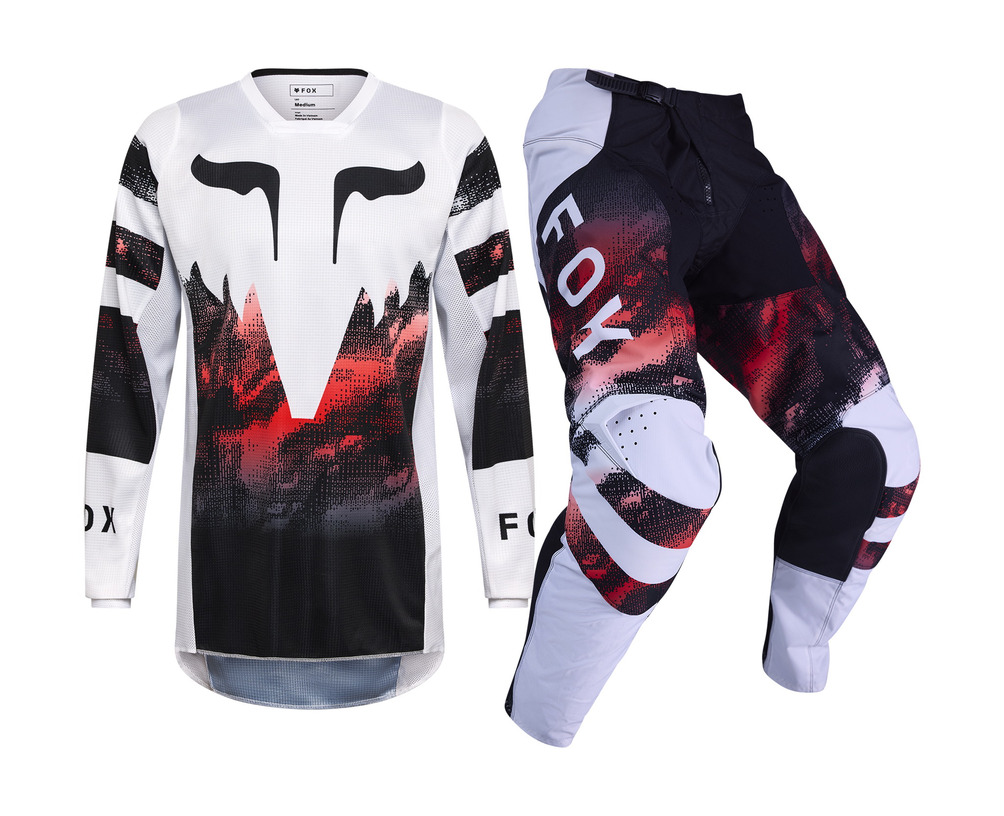 Fox Motocross Gear 2026 180 Kairos - White / Fluo Red