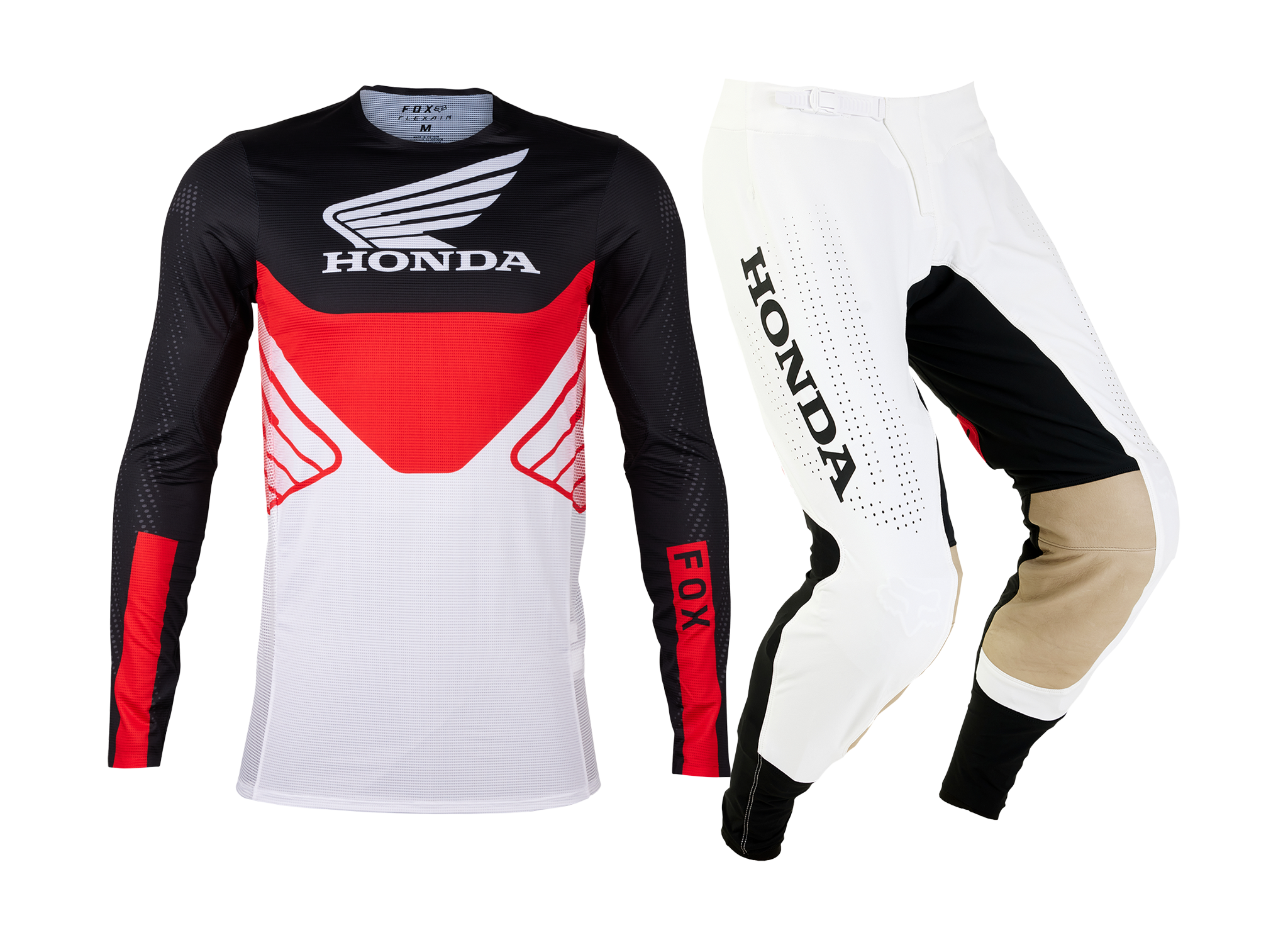 Fox Motocross Gear Flexair Honda - Black / White