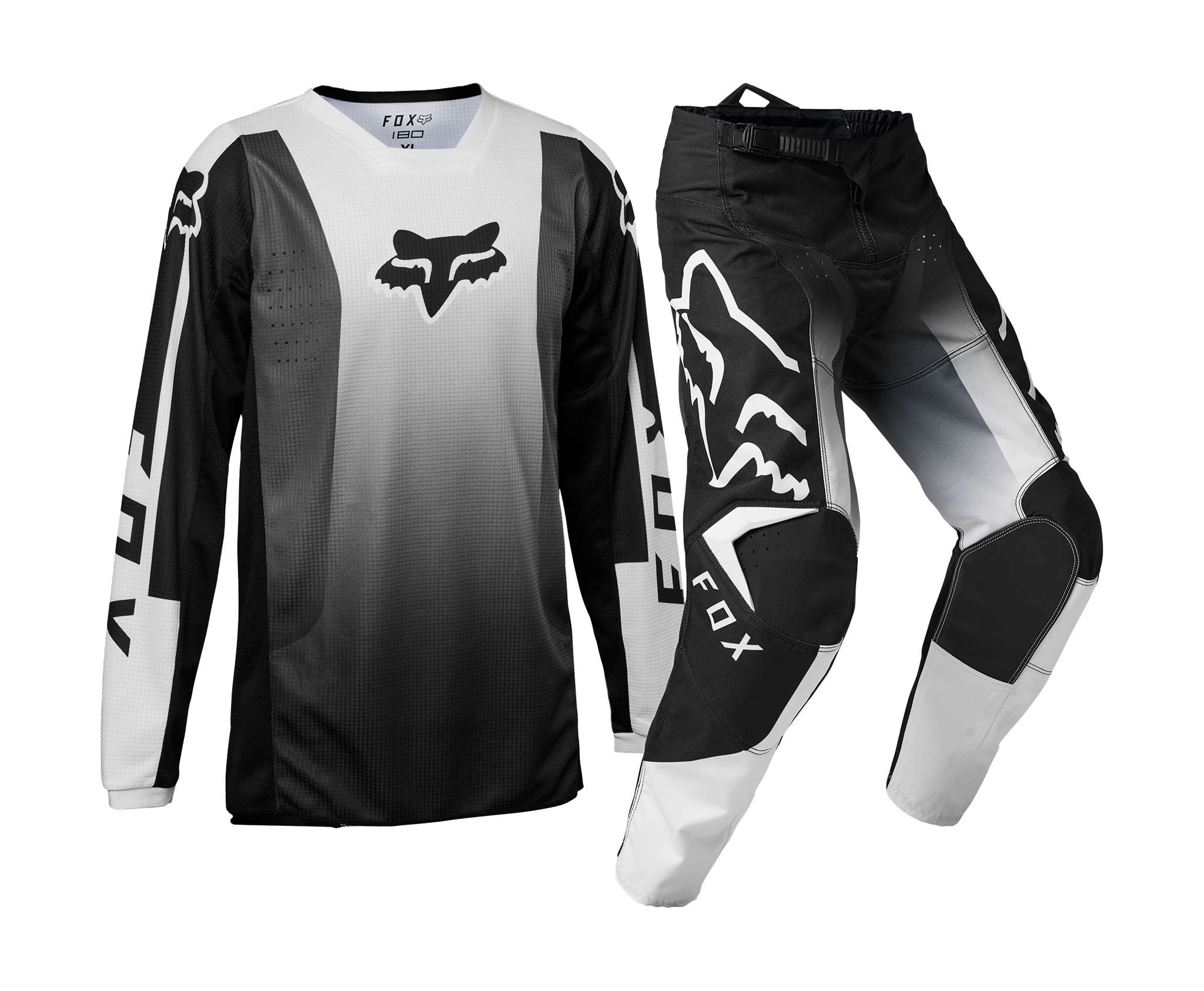 Fox Youth Motocross Gear 180 Leed - Black / White