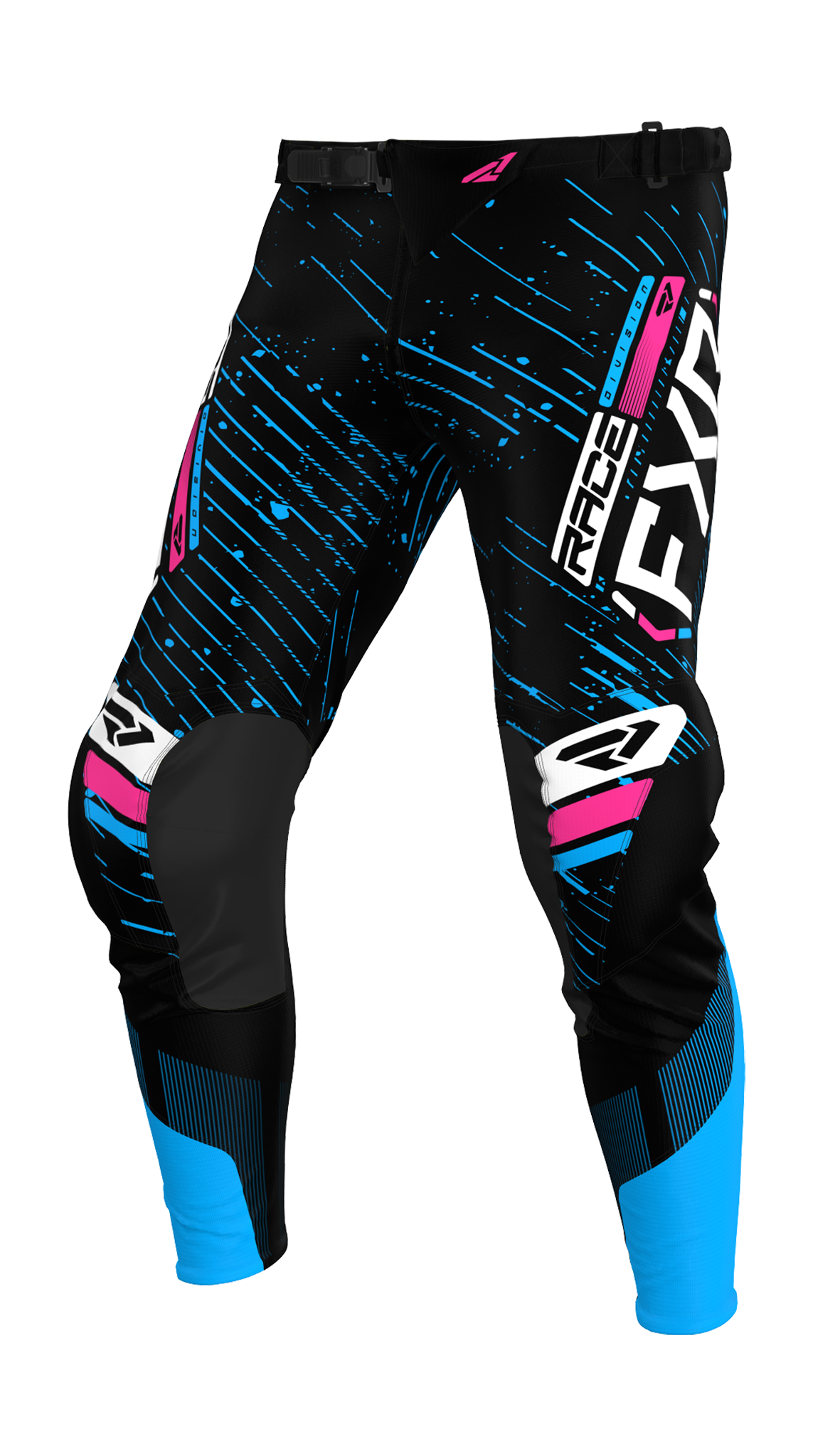 FXR Motocross Pants Podium - Black / Cyan / Pink