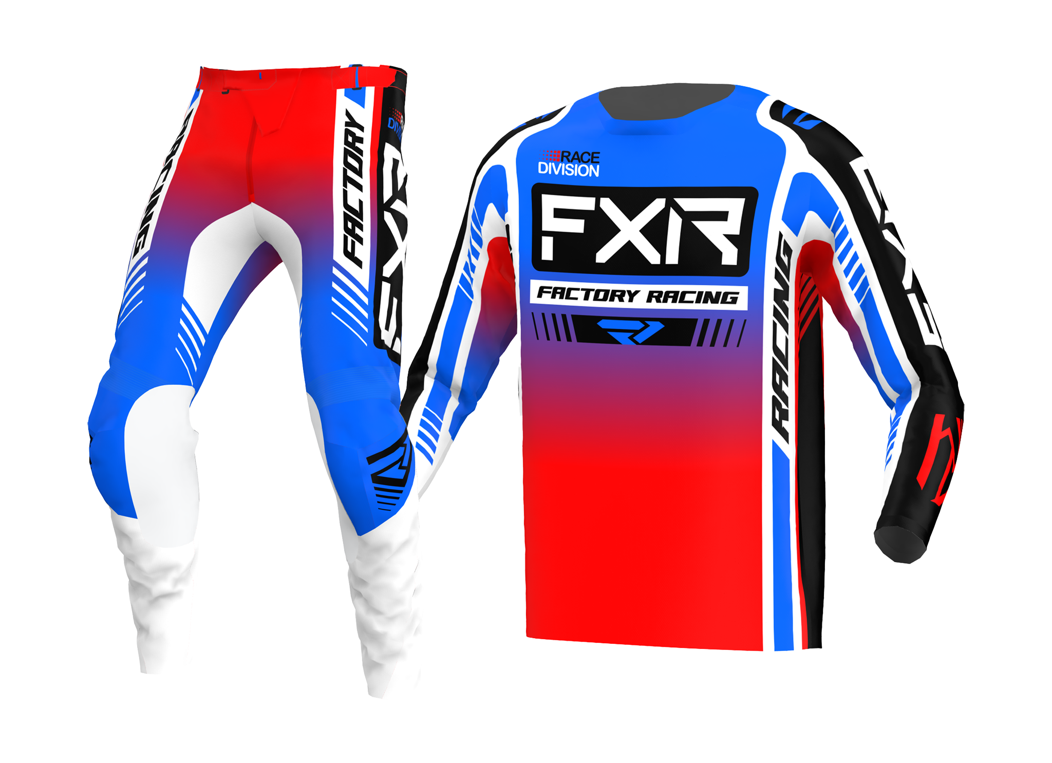 FXR Motocross Gear Clutch Pro - Blue / Red / White