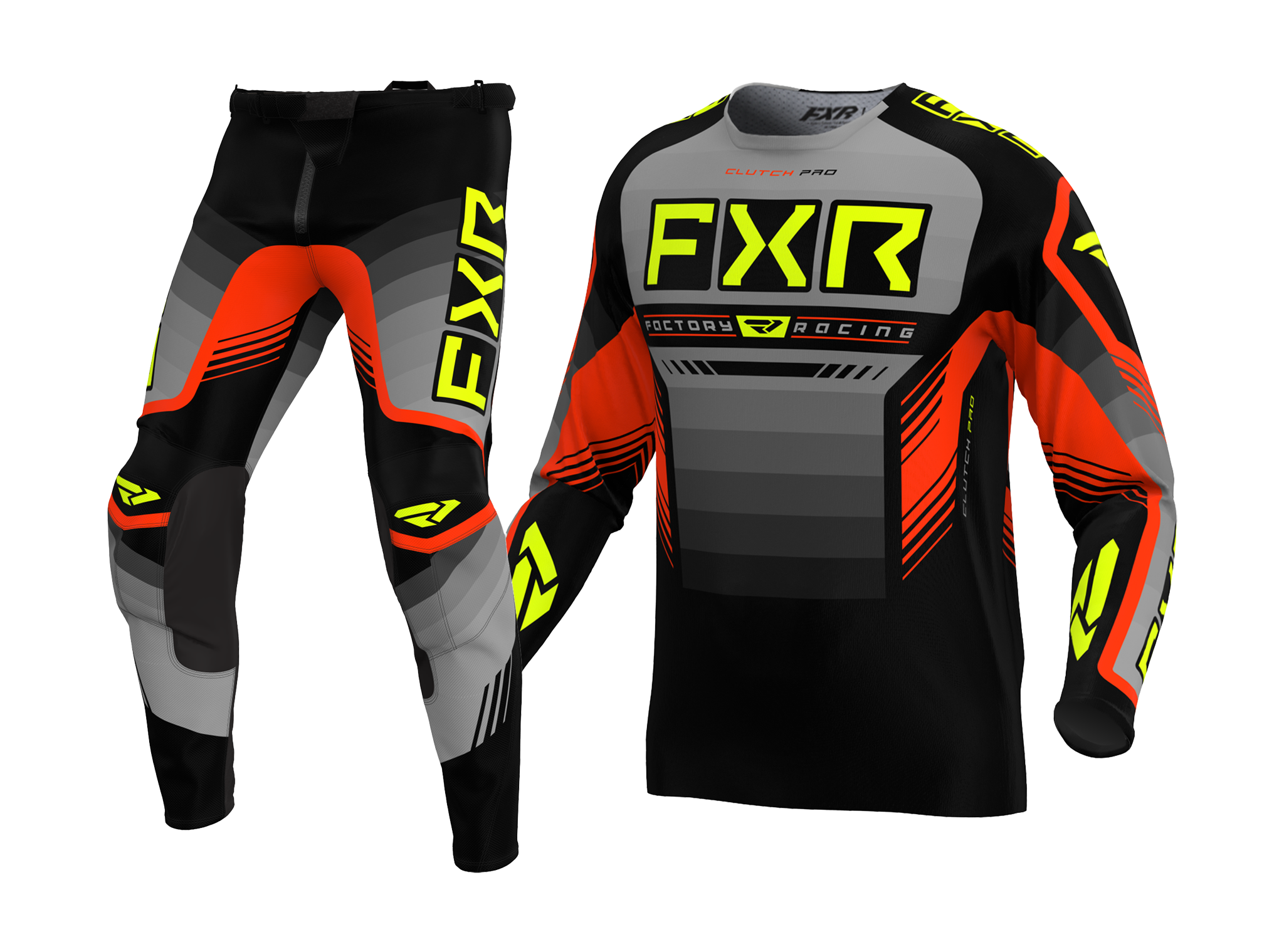 FXR Motocross Gear Clutch Pro - Grey / Nuke / HiVis