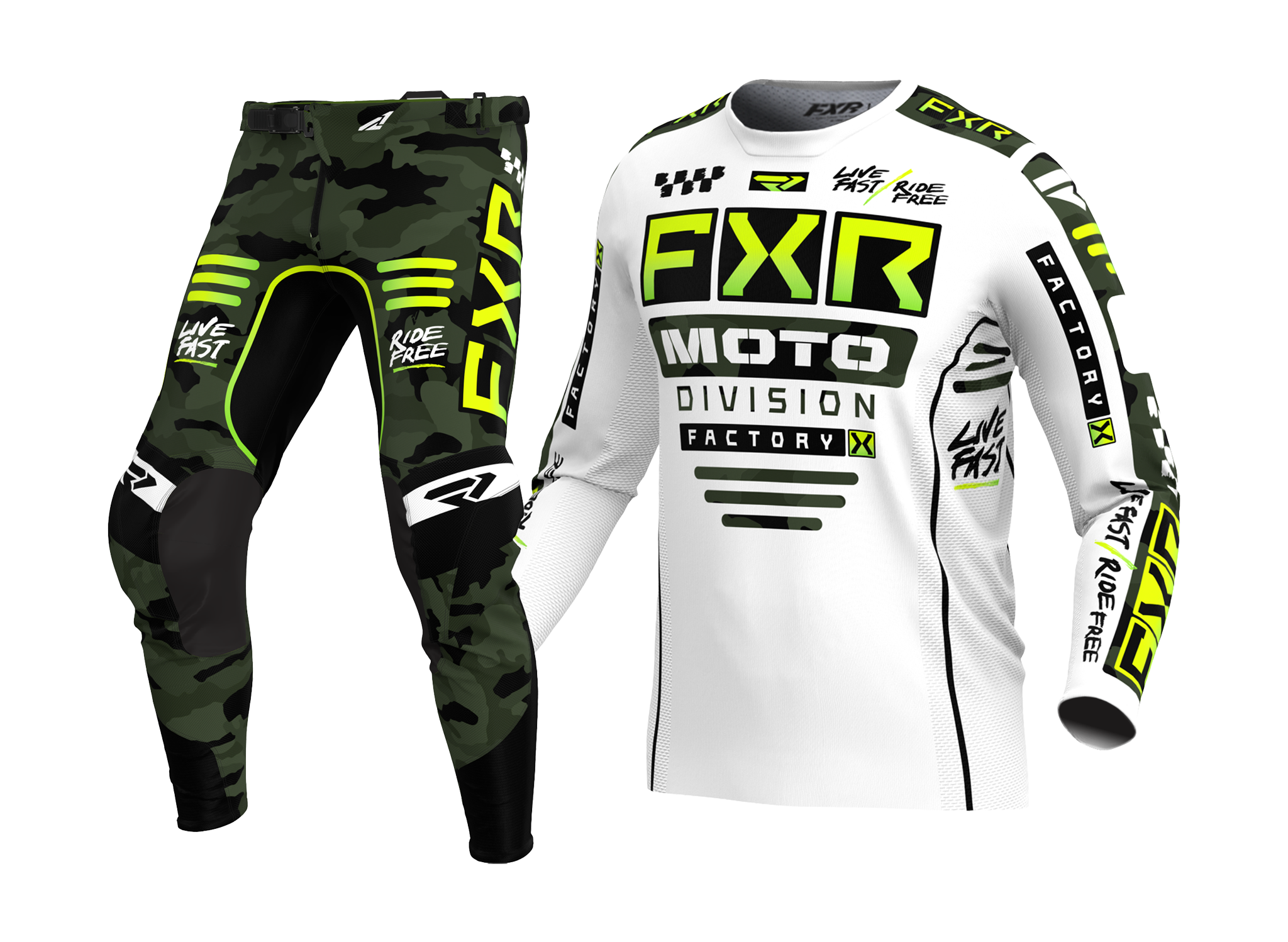 FXR Motocross Gear Podium Gladiator - White / Camo