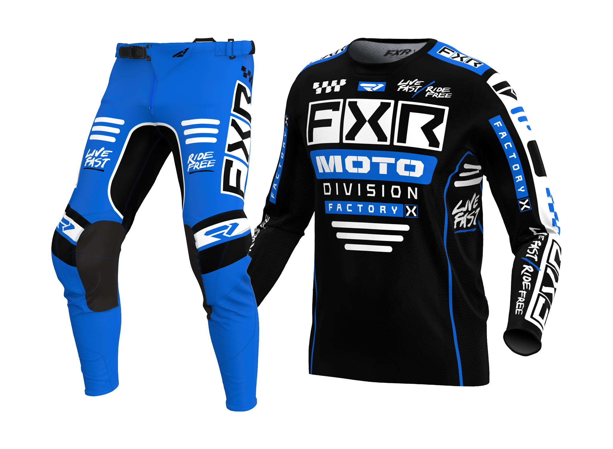 FXR Motocross Gear Podium Gladiator - Black / Blue