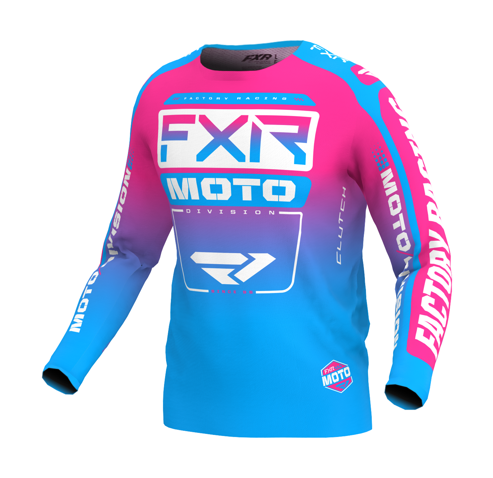 FXR Youth Motocross Gear Clutch - Cyan / Pink