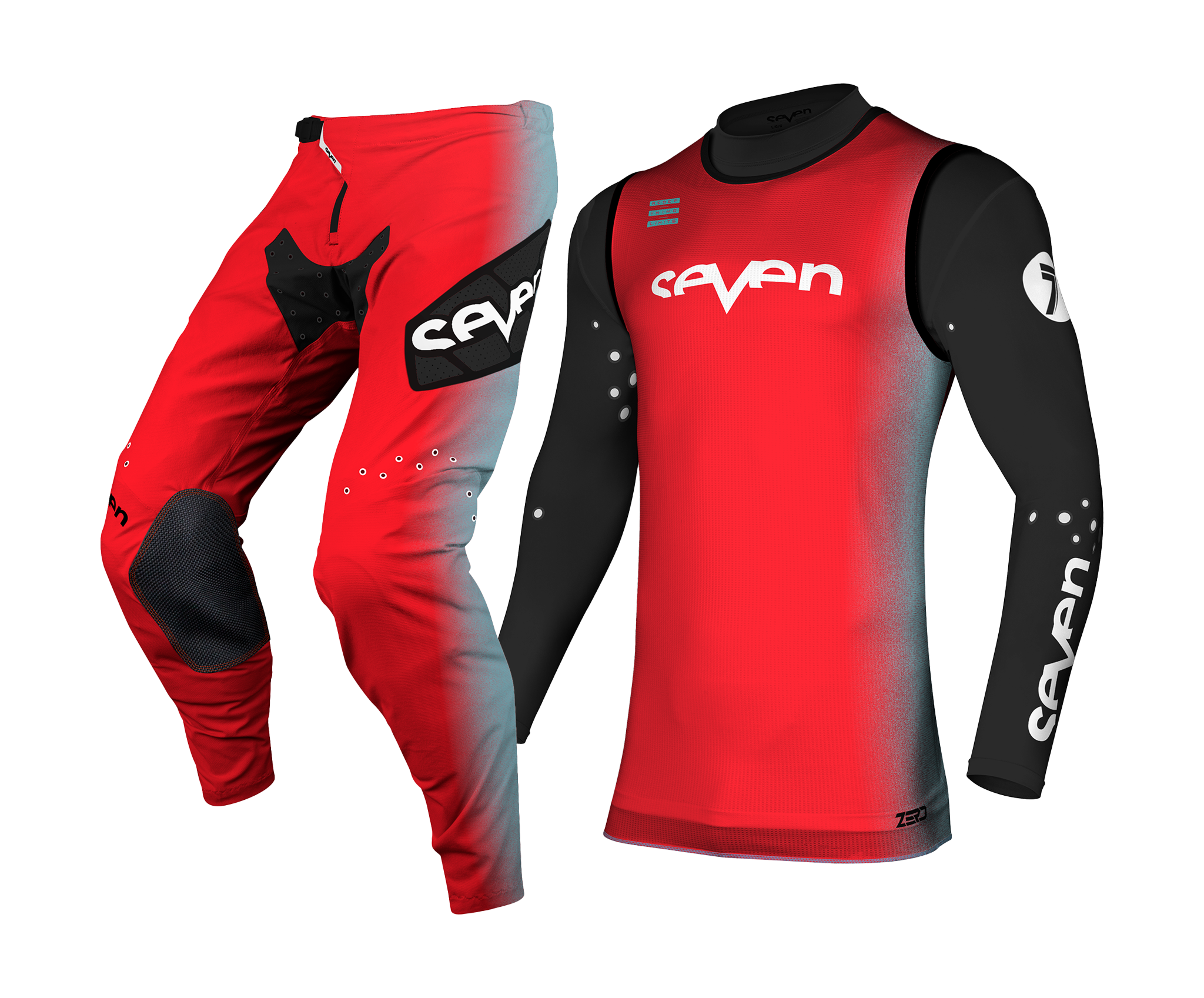 Seven Youth Motocross Gear Zero Dissolve - Flo Red / Blue