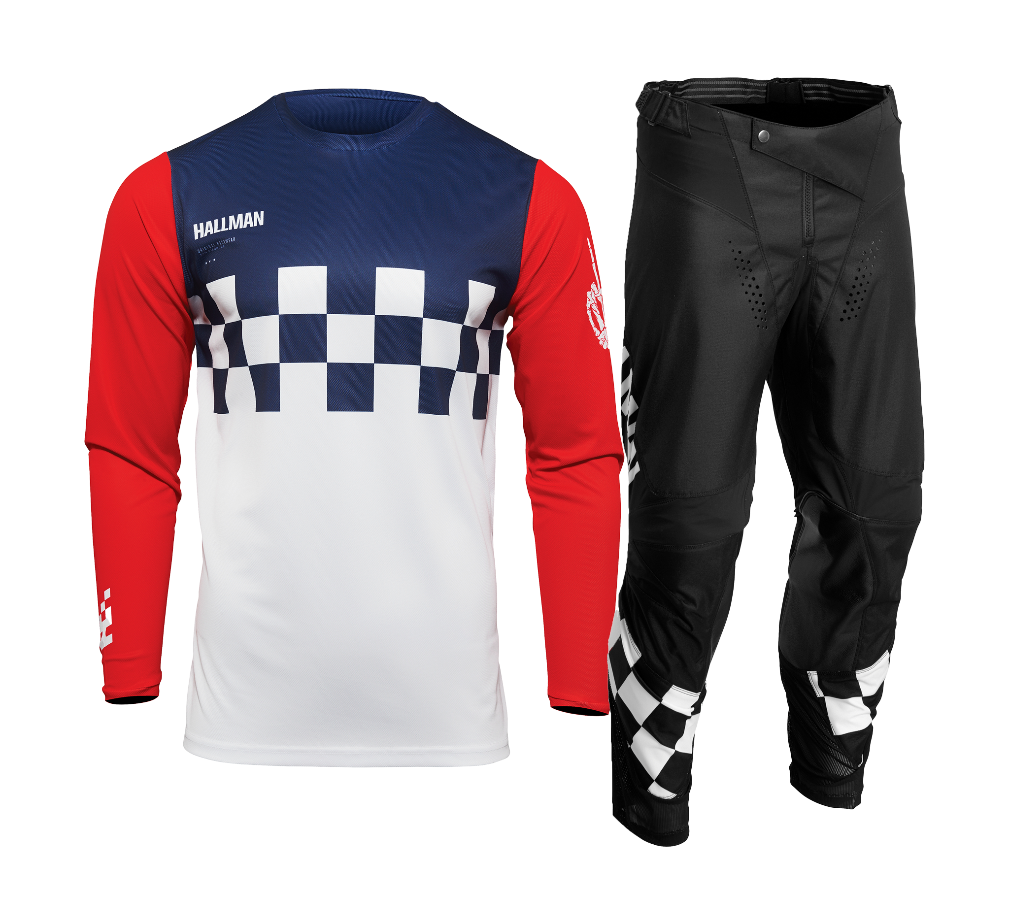 Thor Motocross Gear Hallman Differ Cheq - White / Red / Blue