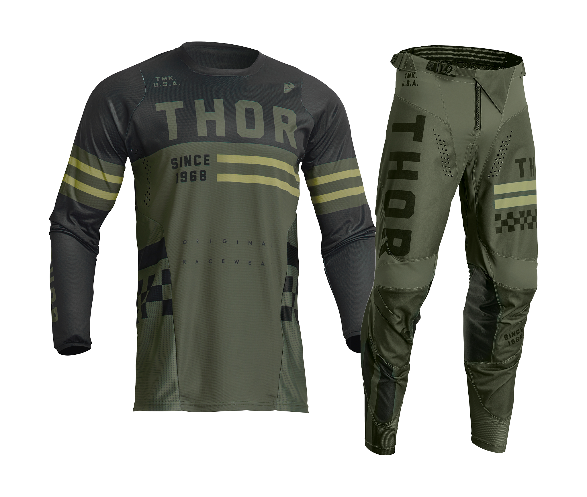 Thor Youth Motocross Gear Pulse Combat - Army / Black