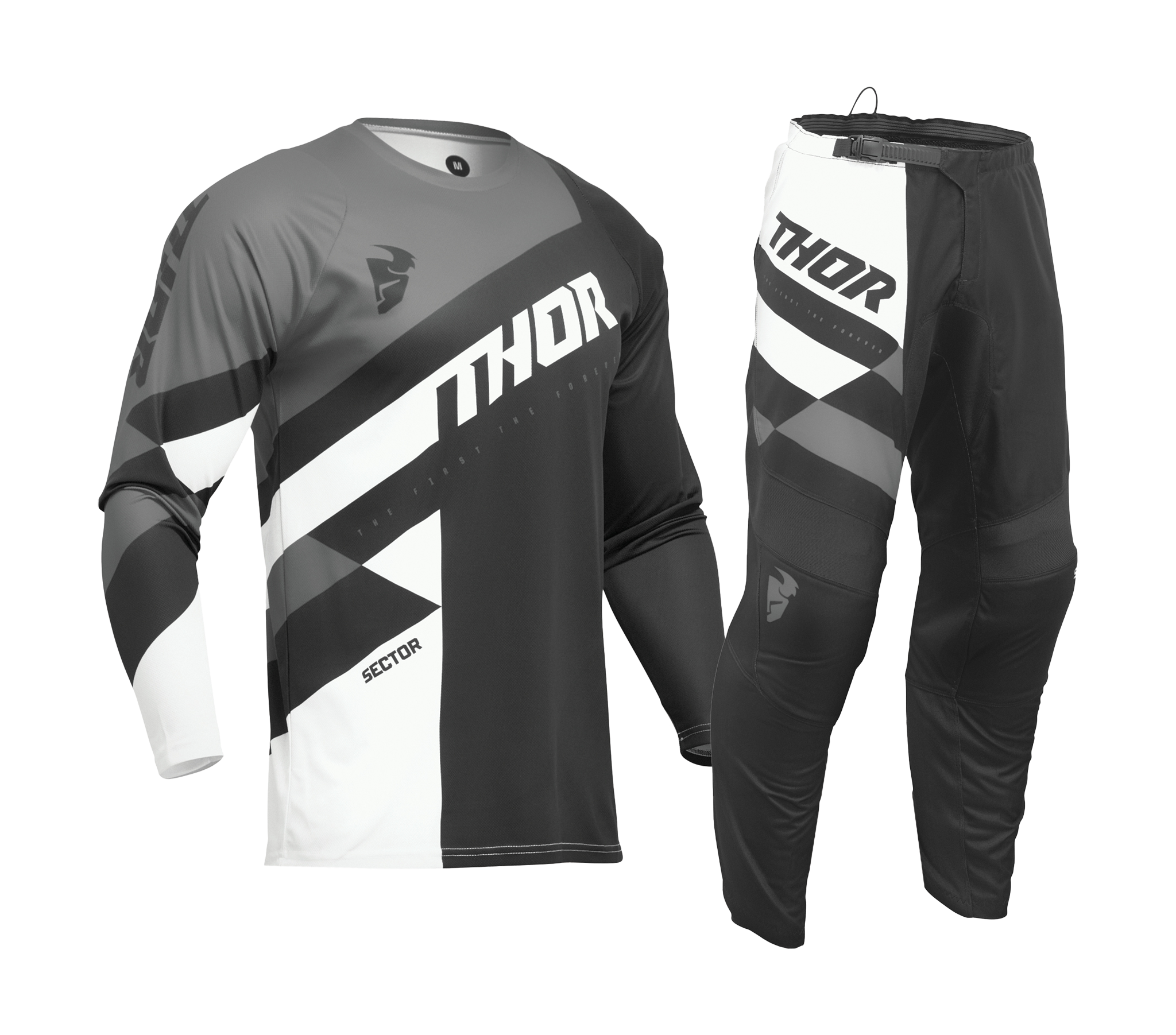 Thor Youth Motocross Gear Sector Checker - Black / Grey