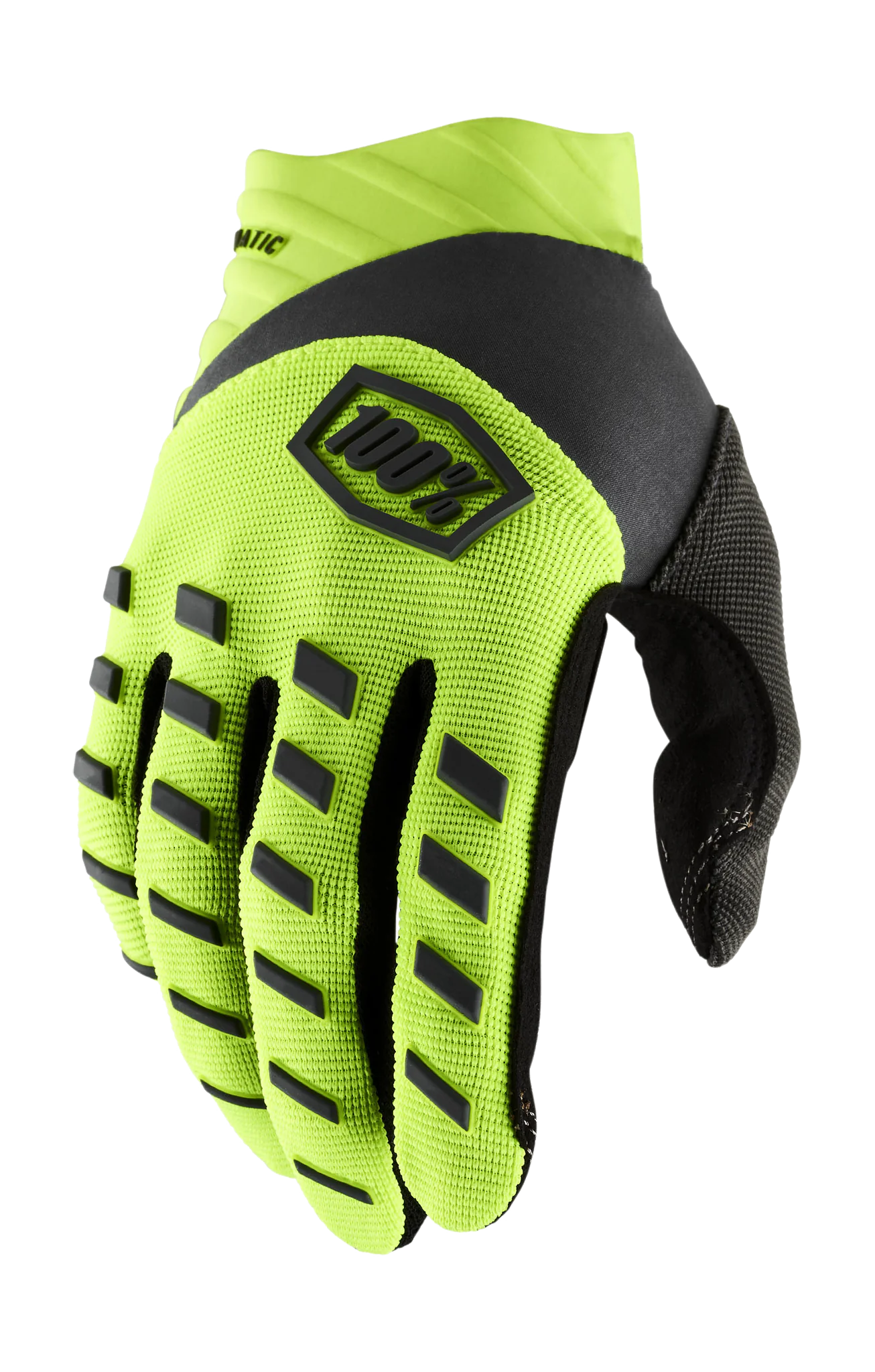 100% Youth Motocross Gloves Airmatic - Fluo Yellow / Black