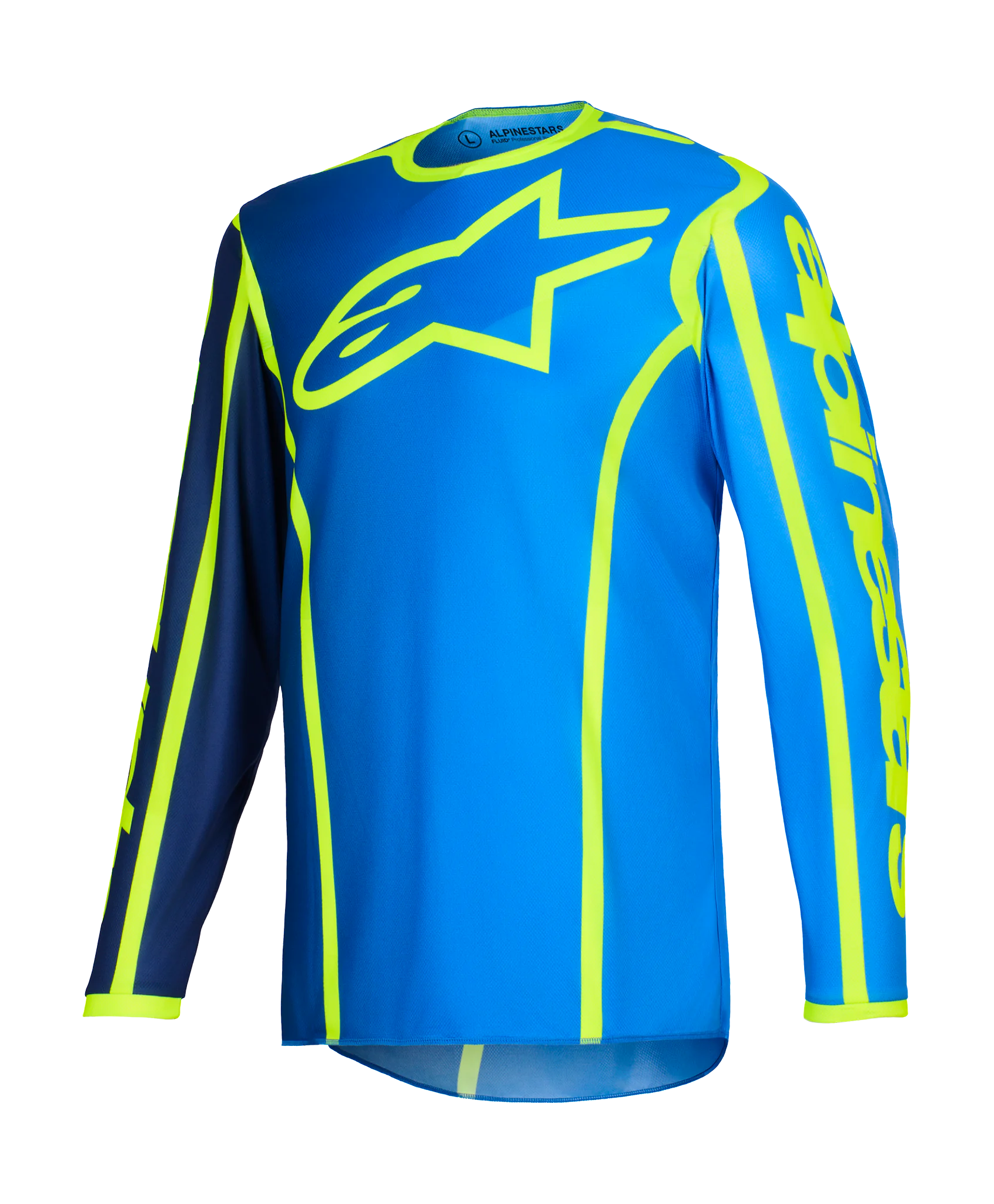 Alpinestars Motocross Jersey 2026 Fluid Apex - Blue / Fluo Yellow