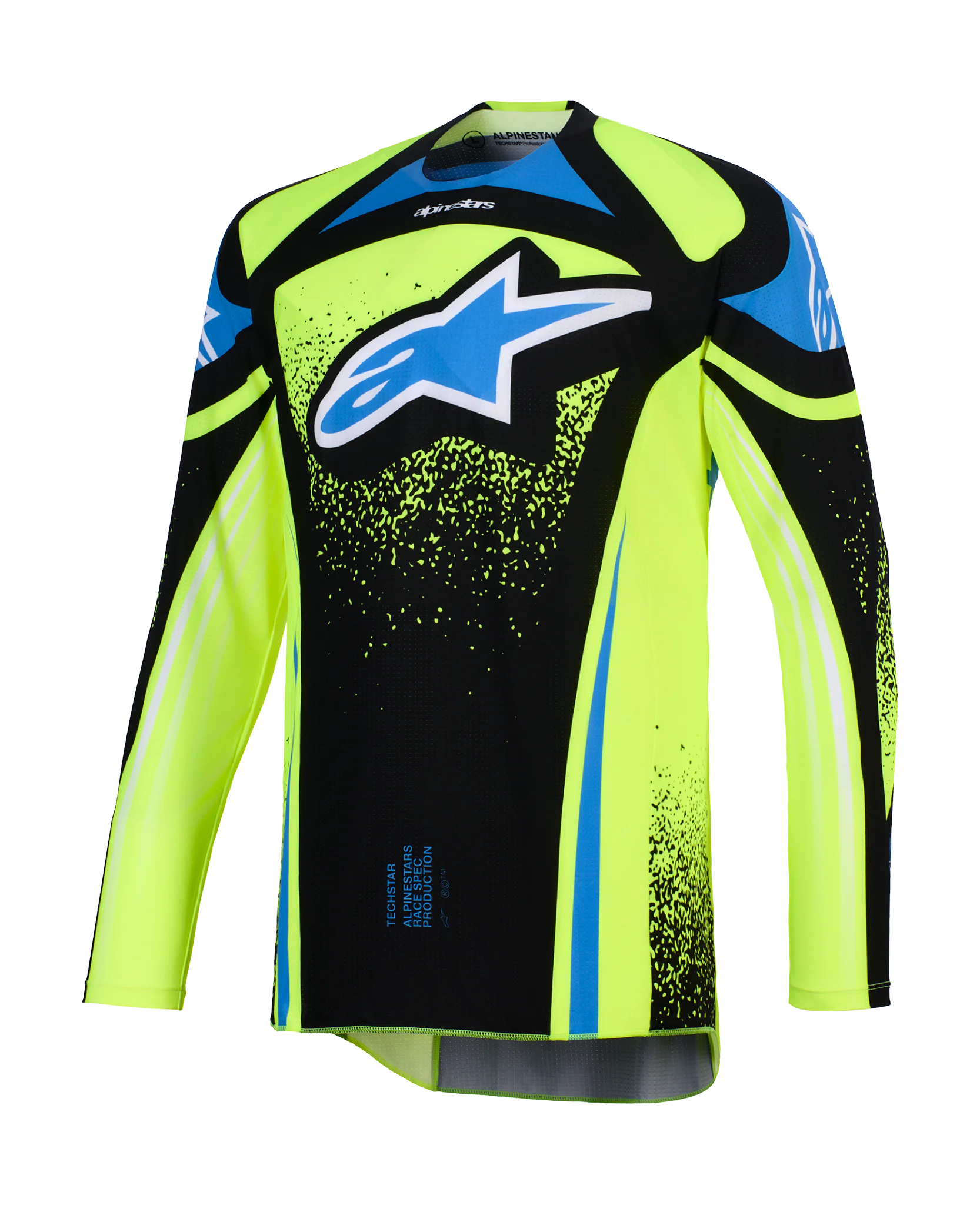 Alpinestars Motocross Jersey 2026 Techstar Nomur - Dark Navy / Fluo Yellow / Ucla / Blue