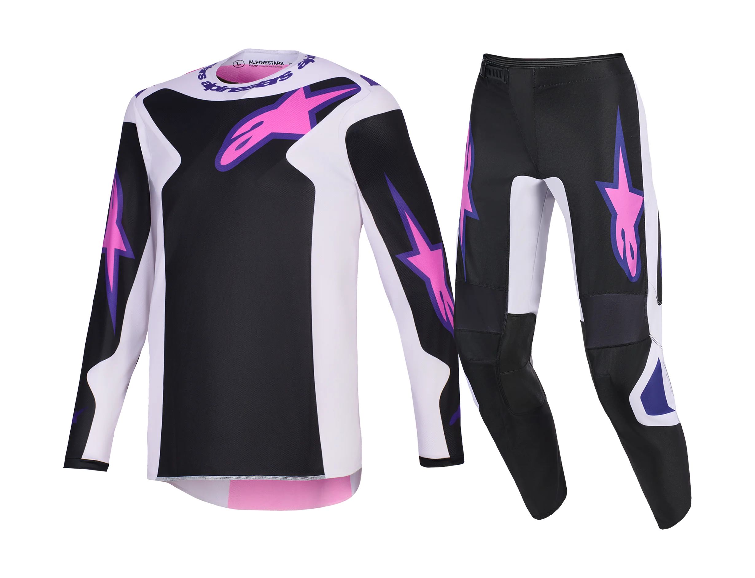 Alpinestars Motocross Gear 2026 Fluid Grid - Black / Light Grey / Purple