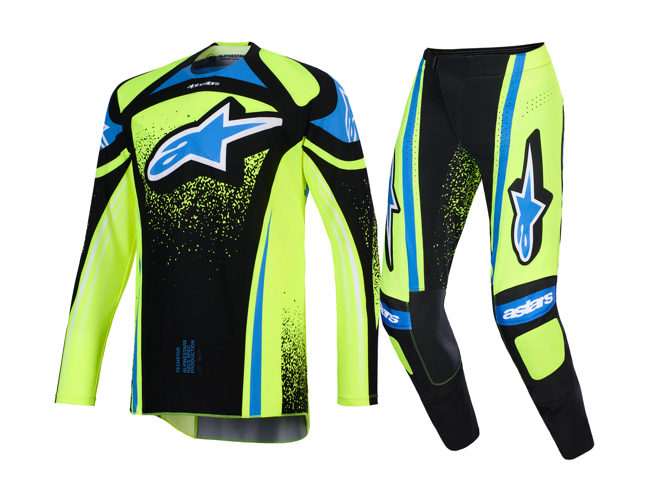 Alpinestars Motocross Gear 2026 Techstar Nomur - Dark Navy / Fluo Yellow / Ucla / Blue