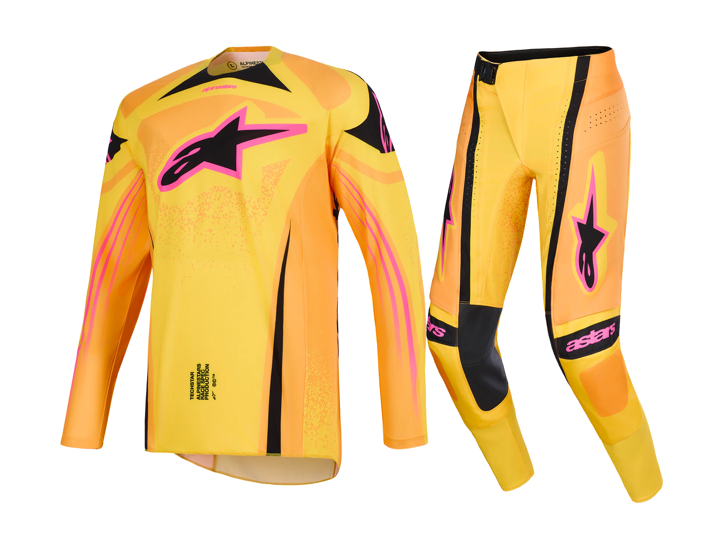Alpinestars Motocross Gear 2026 Techstar Nomur - Orange / Yellow / Pink
