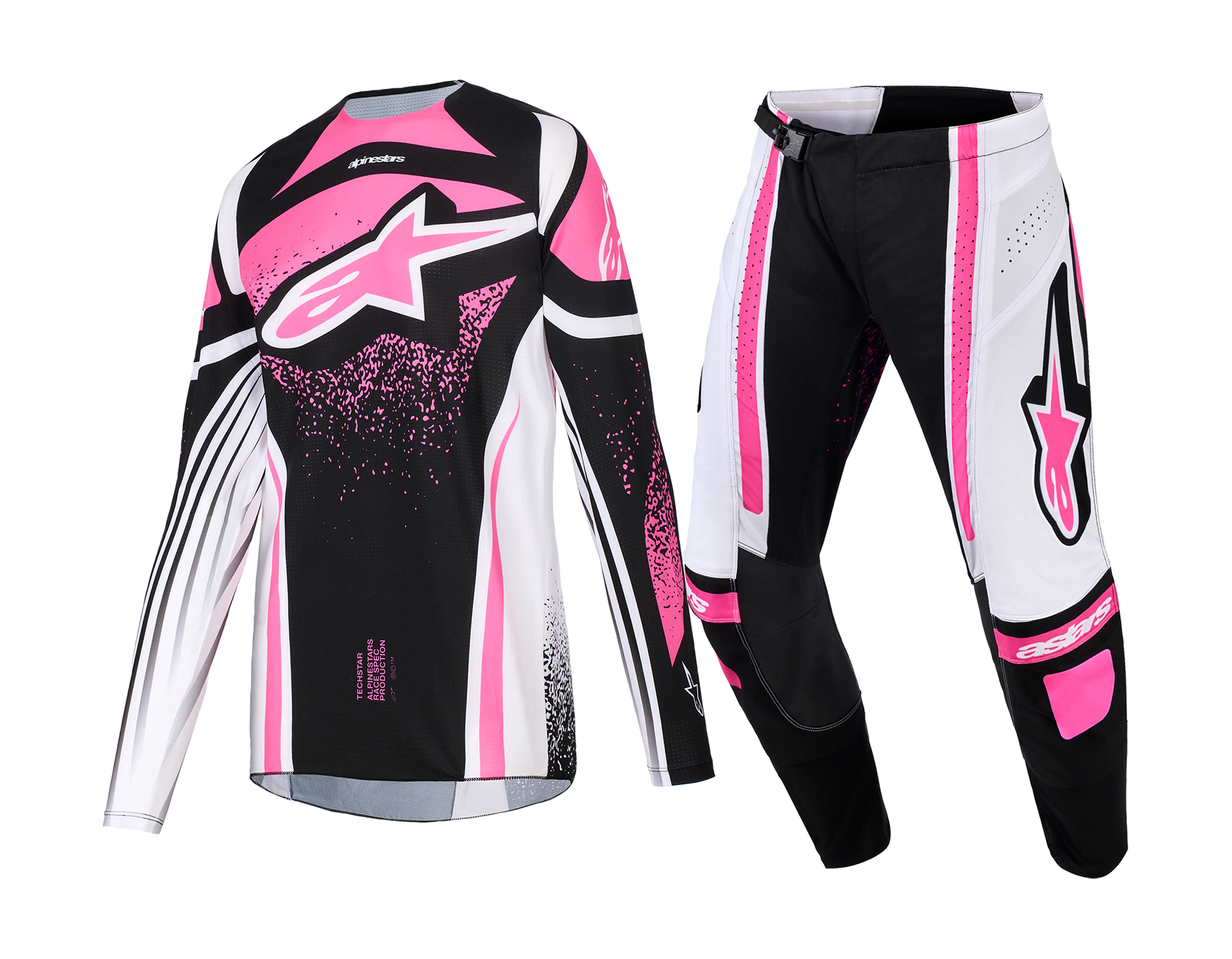 Alpinestars Women Motocross Gear 2026 Techstar Nomur - Black / White / Fuchsia