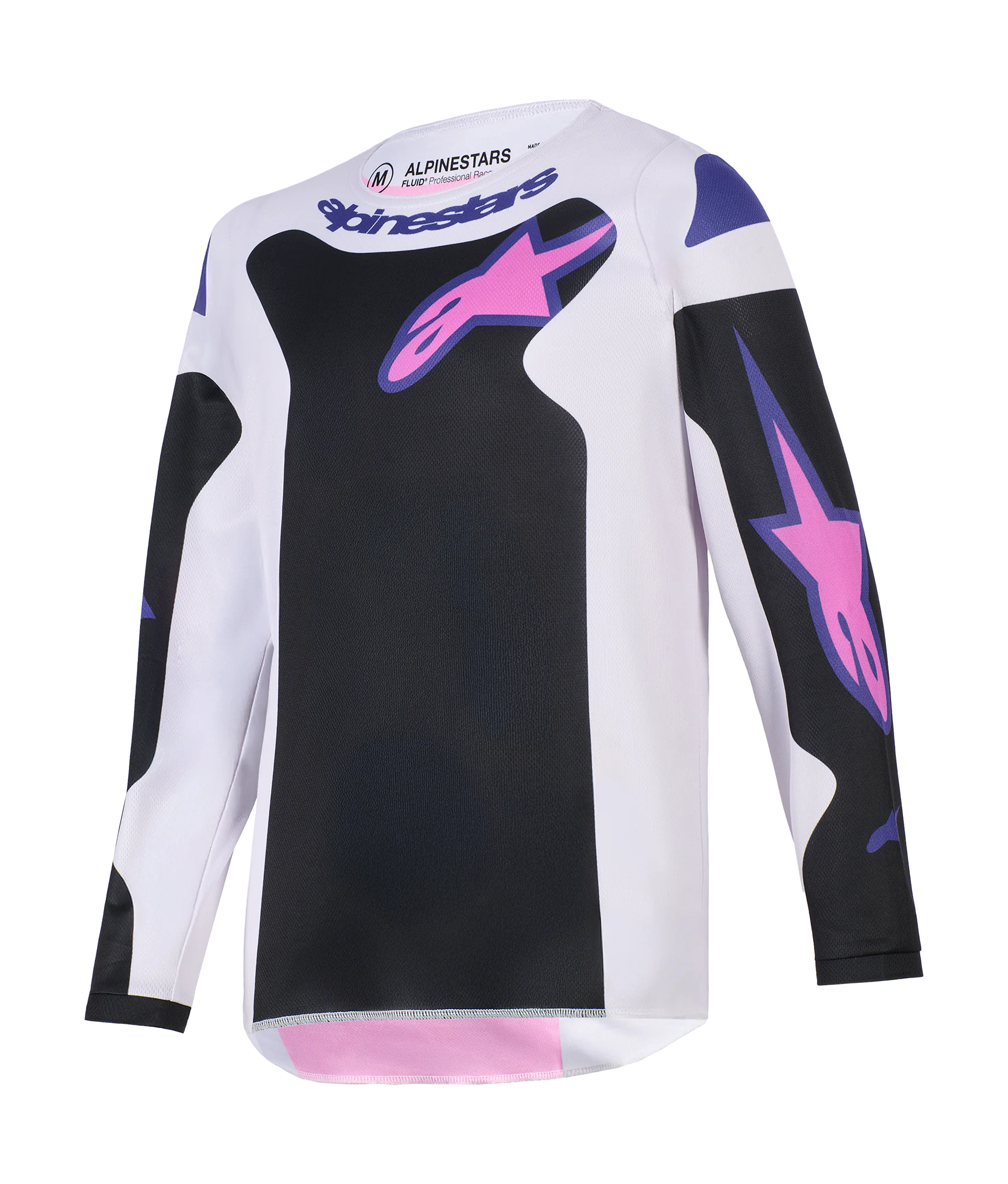 Alpinestars Youth Motocross Jersey 2026 Fluid Grid - Black / Light Grey / Purple