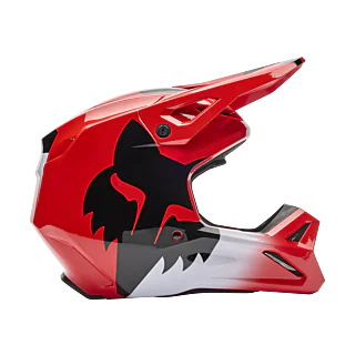 Fox Youth Motocross Helmet V1 Shield - Fluo Red
