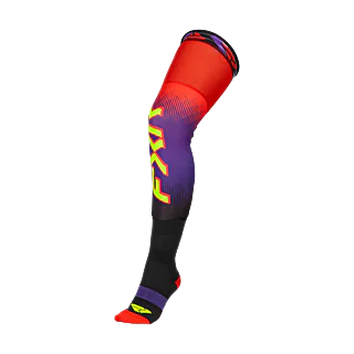 FXR Motocross Socks Long Kneebrace - Red / Purple