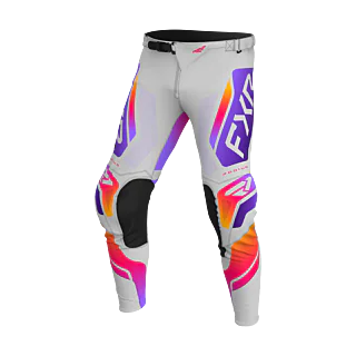 FXR Youth Motocross Pants 2026 Podium - Grey / Purple / Tangerine