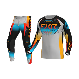 FXR Youth Motocross Gear 2026 Clutch Pro - Grey / Sky / Orange